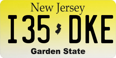 NJ license plate I35DKE