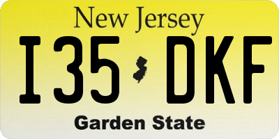 NJ license plate I35DKF