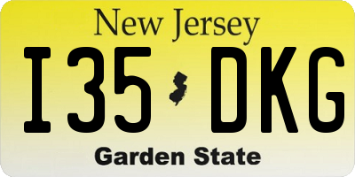 NJ license plate I35DKG