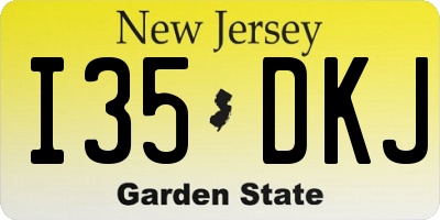 NJ license plate I35DKJ
