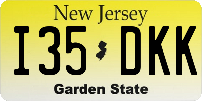 NJ license plate I35DKK