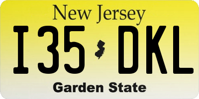 NJ license plate I35DKL