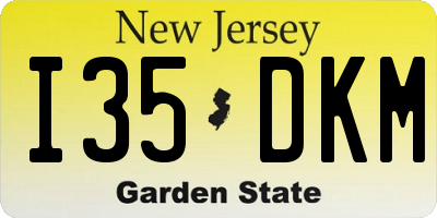 NJ license plate I35DKM
