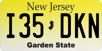 NJ license plate I35DKN