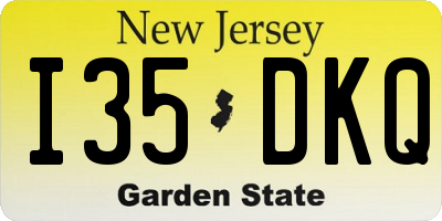 NJ license plate I35DKQ