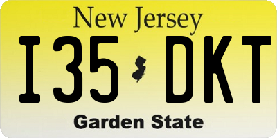 NJ license plate I35DKT