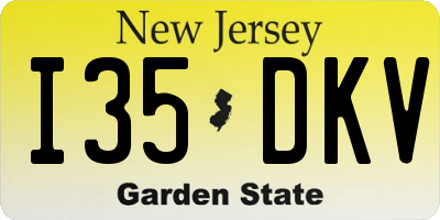NJ license plate I35DKV