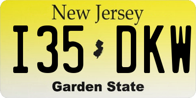 NJ license plate I35DKW