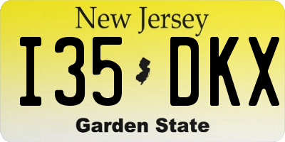 NJ license plate I35DKX