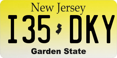 NJ license plate I35DKY