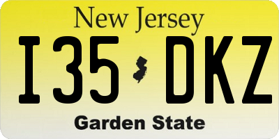 NJ license plate I35DKZ