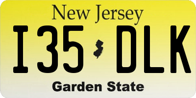 NJ license plate I35DLK