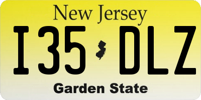 NJ license plate I35DLZ