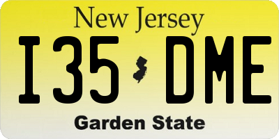 NJ license plate I35DME