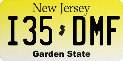NJ license plate I35DMF