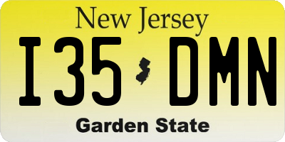 NJ license plate I35DMN