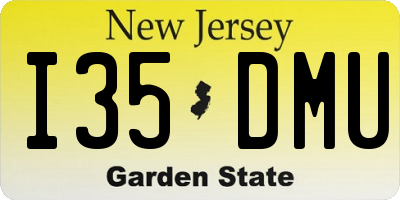 NJ license plate I35DMU