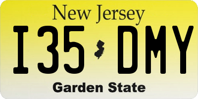 NJ license plate I35DMY