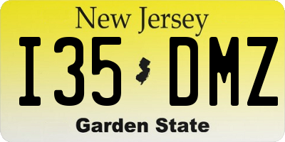 NJ license plate I35DMZ