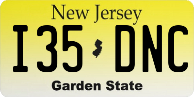 NJ license plate I35DNC