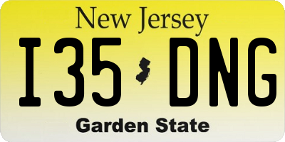 NJ license plate I35DNG