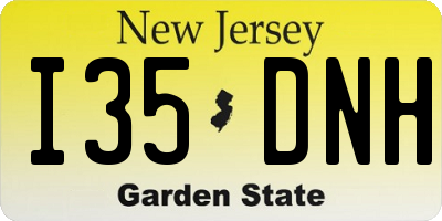 NJ license plate I35DNH