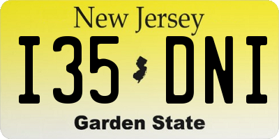 NJ license plate I35DNI