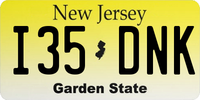 NJ license plate I35DNK