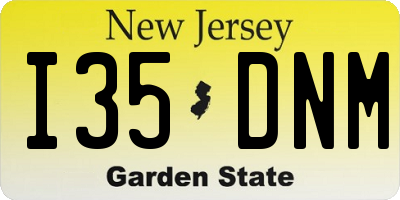 NJ license plate I35DNM
