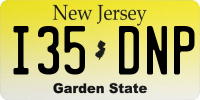 NJ license plate I35DNP
