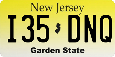 NJ license plate I35DNQ