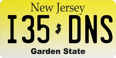 NJ license plate I35DNS