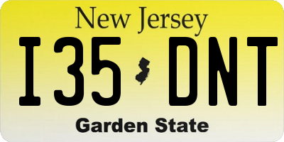 NJ license plate I35DNT