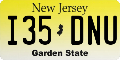 NJ license plate I35DNU