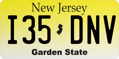 NJ license plate I35DNV