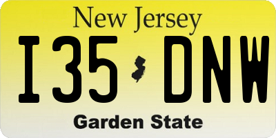 NJ license plate I35DNW