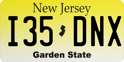NJ license plate I35DNX