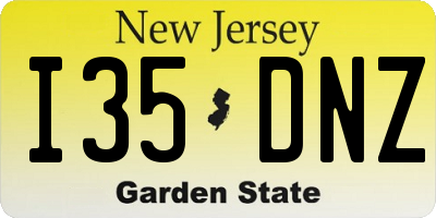 NJ license plate I35DNZ