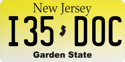 NJ license plate I35DOC
