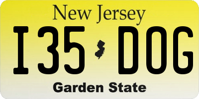 NJ license plate I35DOG