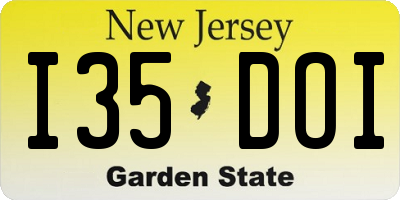 NJ license plate I35DOI