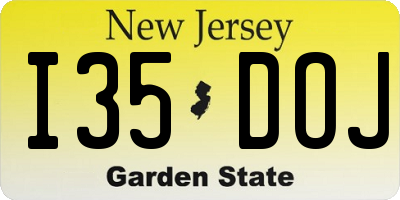 NJ license plate I35DOJ