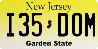 NJ license plate I35DOM