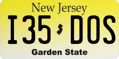 NJ license plate I35DOS