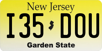 NJ license plate I35DOU