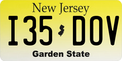 NJ license plate I35DOV