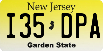 NJ license plate I35DPA