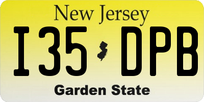 NJ license plate I35DPB
