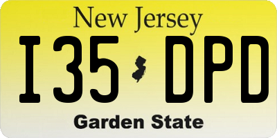 NJ license plate I35DPD