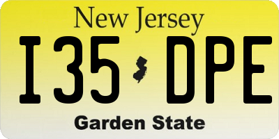 NJ license plate I35DPE